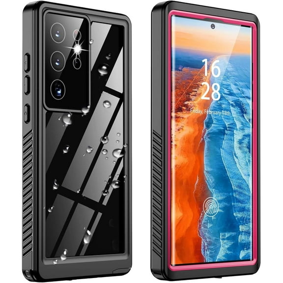 ANTSHARE for Samsung Galaxy S23 Ultra Case, Built-in Screen&Camera Protector, Full Body Protection Waterproof Heavy Duty Rugged Case for S23 Ultra-Red