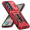 thumbnail image 1 of ANTSHARE for Samsung Galaxy S24FE Case with Rotatable Ring Kickstand & 9H ScreenProtector-Red, 1 of 7