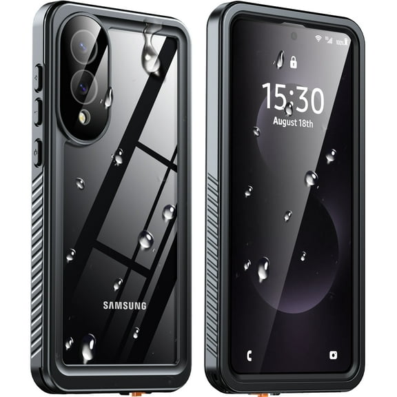 ANTSHARE for Samsung Galaxy S25 Edge Case, IP68 Waterproof S25 Edge Case with Built-in Screen/Camera Protector, Full Body Sealed Protective Front and Back Cover for Galaxy S25 Edge 6.7" - Black