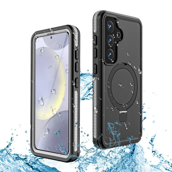 ANTSHARE for Samsung Galaxy S25 Case, Waterproof Case Compatible with Magnetic & Stand, Built in Screen Protector, Shockproof Case for S25 6.2-Black