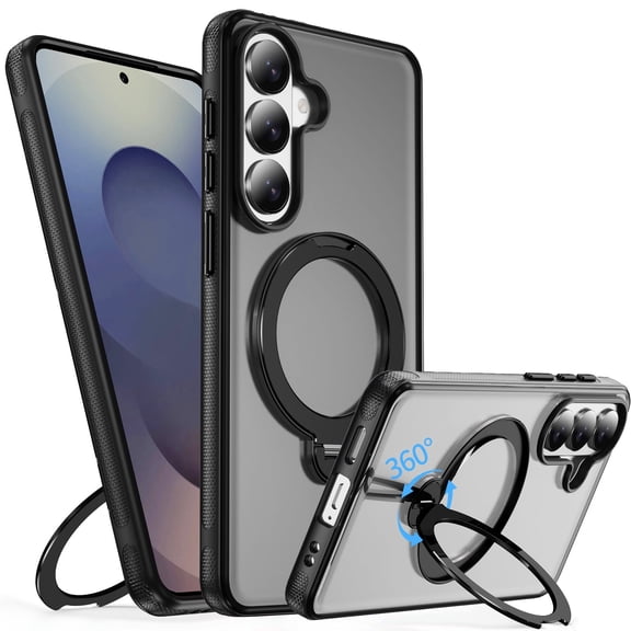 ANTSHARE for Samsung Galaxy S26 with 360° Spin Magnetic Ring Stand, Compatible with Mag-Safe Clear Phone Case for Samsung Galaxy S26 6.3"