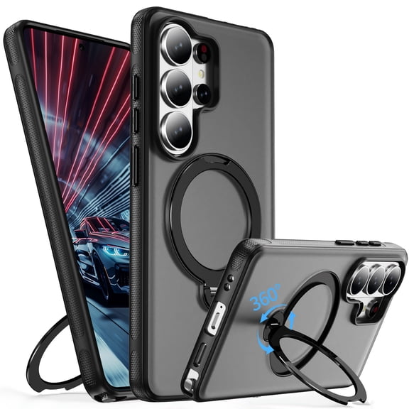 ANTSHARE for Samsung Galaxy S26 Ultra with 360° Spin Magnetic Ring Stand, Compatible with Mag-Safe Clear Phone Case for Samsung Galaxy S26 Ultra 6.9"