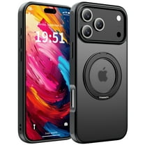 ANTSHARE Magnetic Ring Stand for iPhone 17 Pro Max Case, Drop Protection Case for iPhone 17 Pro Max 6.9", Matte Black