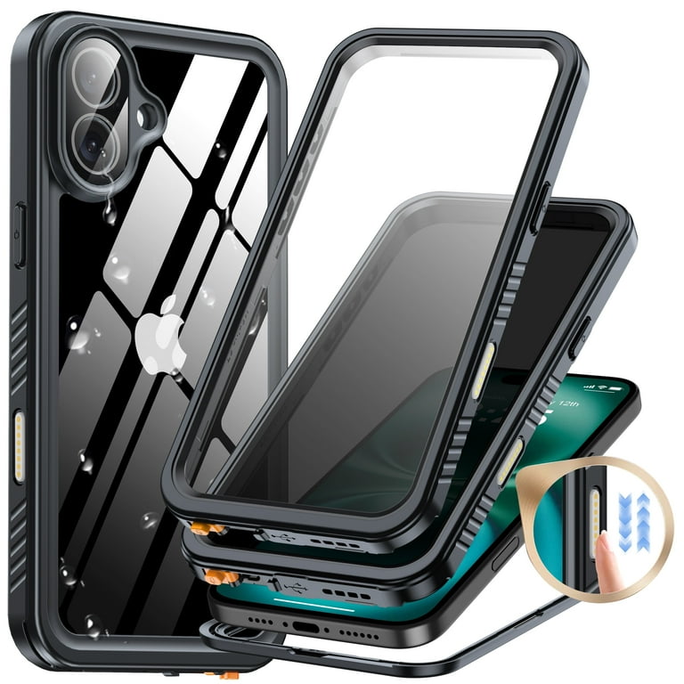 ANTSHARE for iPhone 16 Plus Case, Double Front Frame Built-in HD