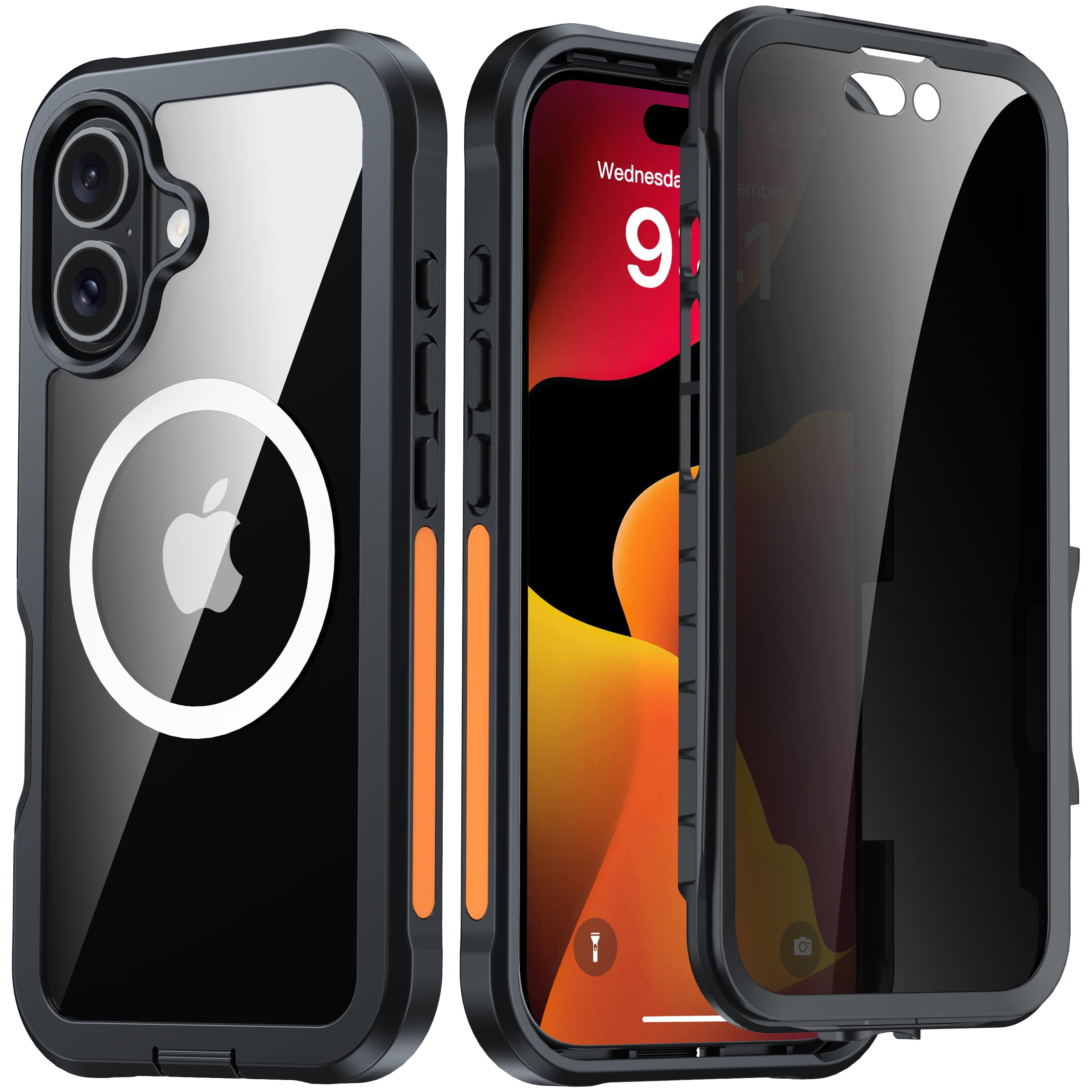 ANTSHARE For iPhone 16 Pro, with Built-in Privacy Screen Protector