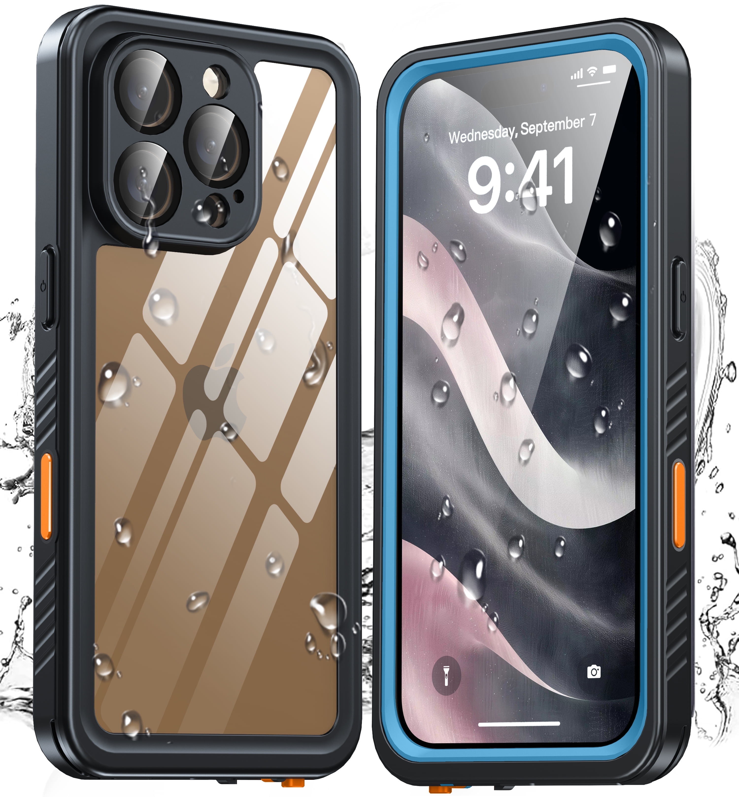 ANTSHARE For iPhone 16 Pro Case, Waterproof Built-in Screen Protector, [12 FT Military Drop Proof] [Full Body Shockproof] [Dustproof] [IP68 Underwater] Phone Case For iPhone 16 Pro 6.3''- Blue