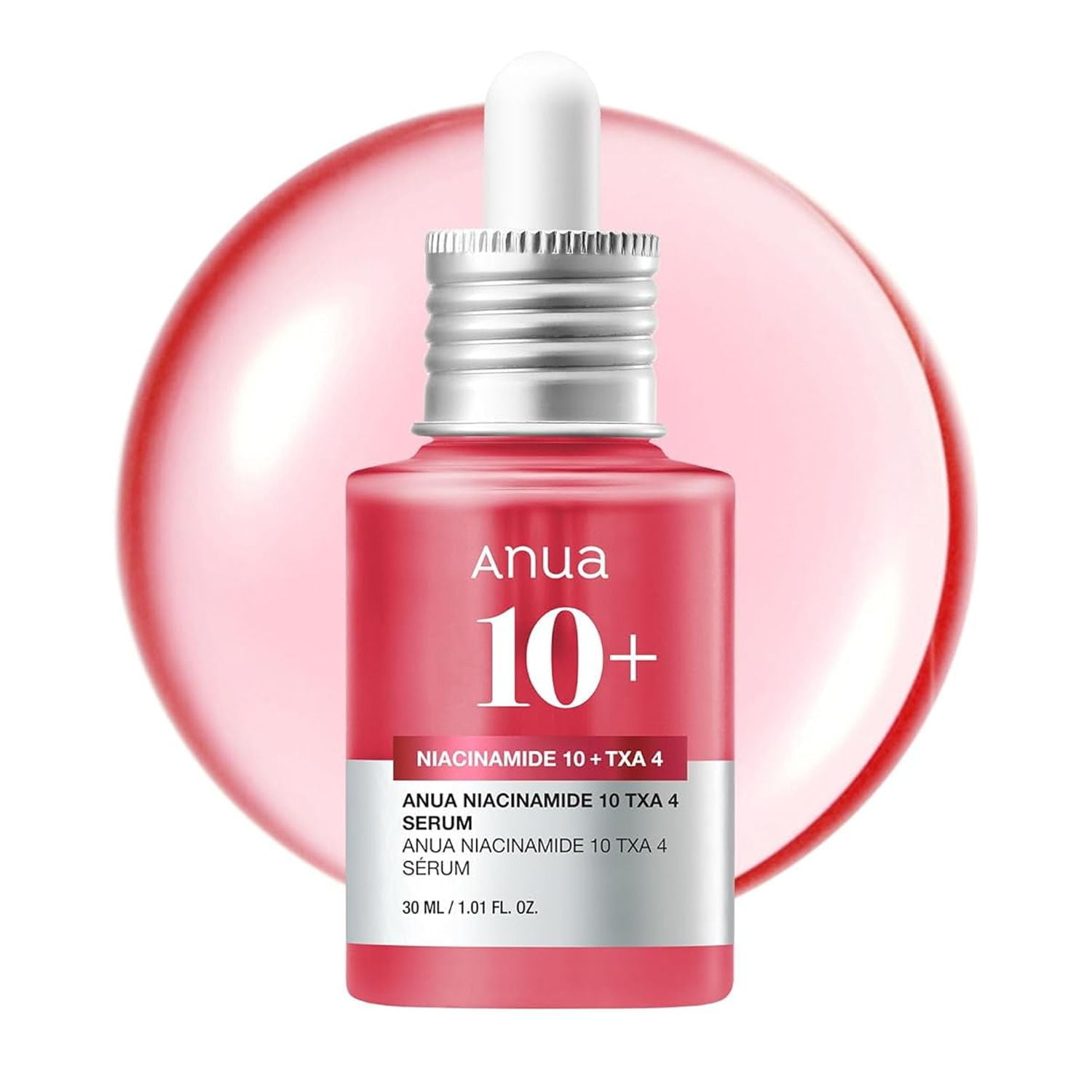 ANUA Niacinamide 10 + TXA 4 Serum, Hyaluronic Acid, Tranexamic Acid, Vitamin B12, Facial Serum for Glass Skin, Clarifying, Radiant Complexion with Natural Color, Korean Skin Care (30ml /1.01 Fl.oz)