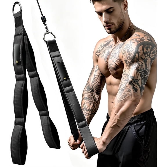ANUEKLEAR 3 Grip Lengths in 1 Tricep Rope Attachent with Ergonoic Handles, Greater RO for Tricep Push Down Attachent Professional Gy Rope for Overhead Extension