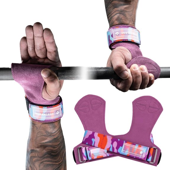 ANUEKLEAR Gy Straps Weight Lifting, Double Leather Lifting Straps for en Deadlift with Cushion Wrist Loop, Gy Lifting Wrist Wraps for Weightlifting