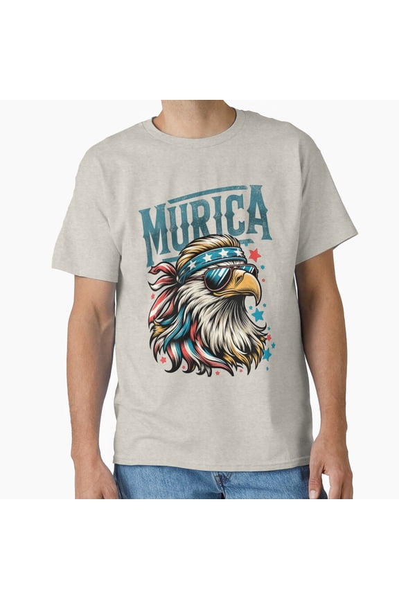 4Th Of July Shirt For Patriotic Funny Eagle July 4Th Usa Murica Gift Classic T-Shirt Unisex S-5XL Hot Trending Shirt, Vintage Birthday Gift