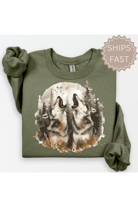 90S Vintage Shirt Howling Wolves Crewneck Shirt Wolfs Trendy Shirt Holiday Gift For Her Retro Shirt Wolf Gifts Unisex S-5XL Hot Trending Shirt, Vintage Birthday Gift