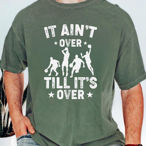 ANUNSHIRT It Ain'T Over Till It'S Over Volleyball Shirt, Motivational Sports Tee, Volleyball Player Team Graphic, Shirt For Game Day Unisex S-5XL Hot Trending Shirt, Vintage Birthday Gift