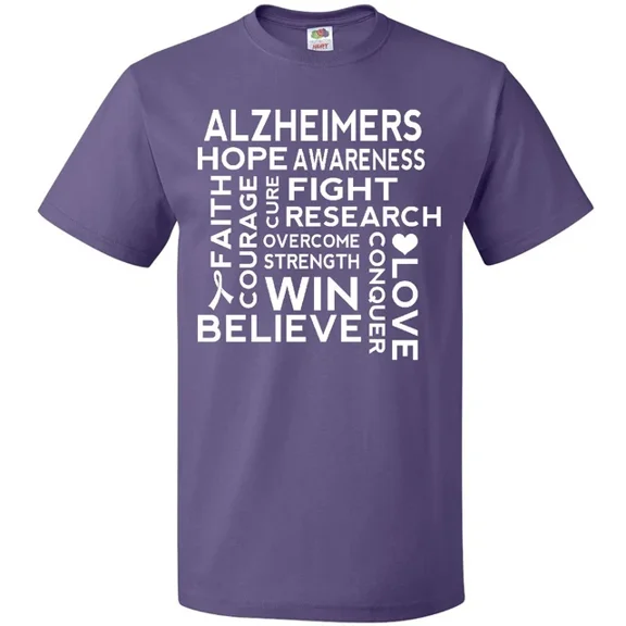 ANUNSHIRT Alzheimers Awareness Support Slogan T-Shirt Dementia Seniors Walk Word Unisex S-5XL Hot Trending Shirt, Vintage Birthday Gift