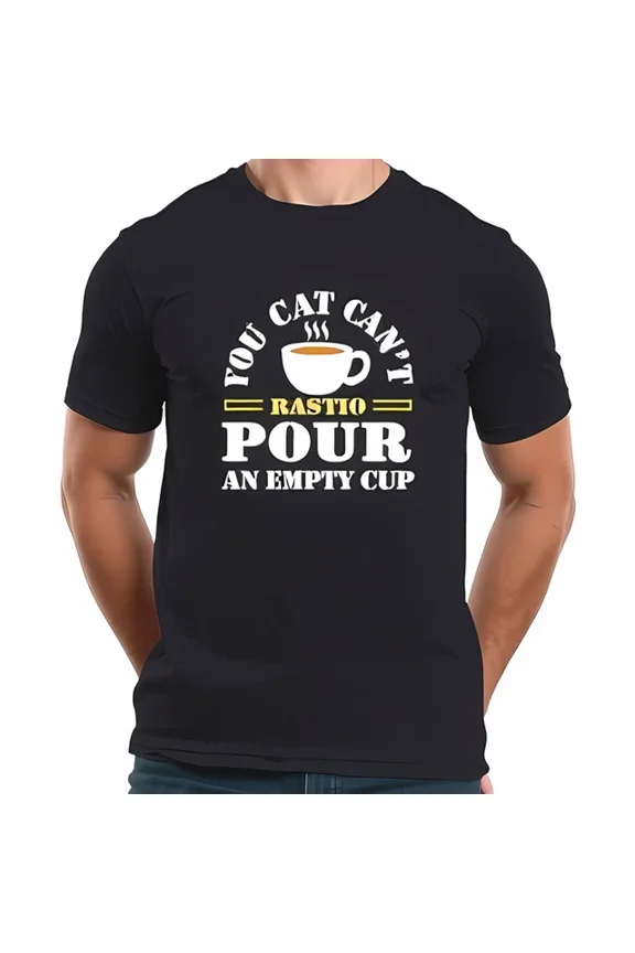 Blue Cotton Short Sleeve T-Shirt With Coffee Themed Design Unisex S-5XL Hot Trending Shirt, Vintage Birthday Gift