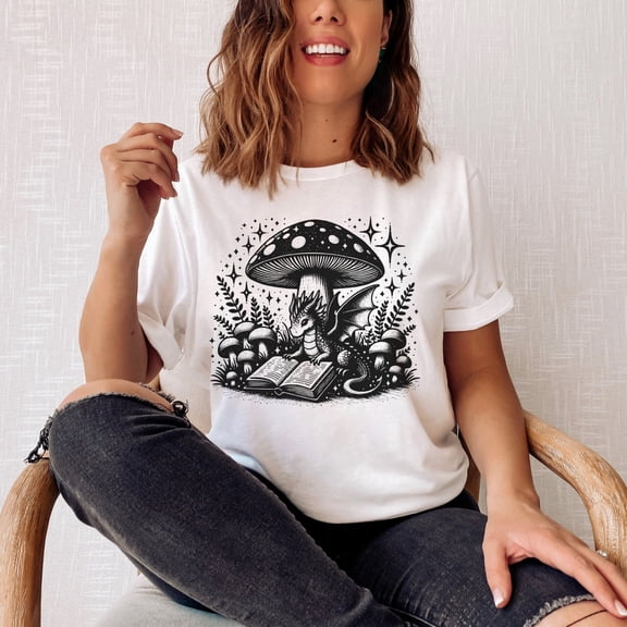 ANUNSHIRT Bookish Dragon Shirt, Fantasy Reader Gift, Bookworm Shirt, Gifted For Readers, Romantasy Book Merch, Dragon Tee, Gothic Book Lover Tee Unisex S-5XL Hot Trending Shirt, Vintage Birthday Gift