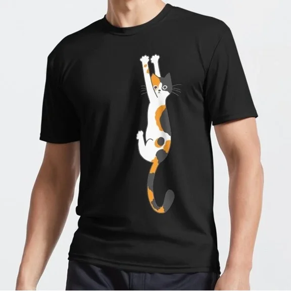 ANUNSHIRT Calico Cat Hanging On Funny Cat T-Shirt Unisex S-5XL Hot Trending Shirt, Vintage Birthday Gift