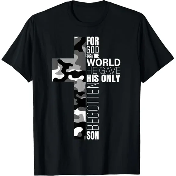 ANUNSHIRT Camo Christian Cross Bible Verse Gifts Men John 3 16 T-Shirt Unisex S-5XL Hot Trending Shirt, Vintage Birthday Gift