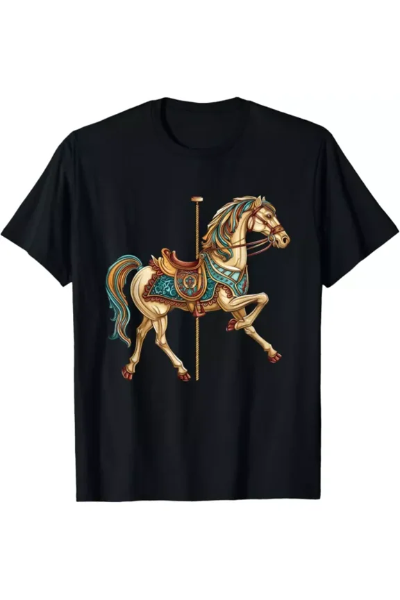 Carnival Carousel Horse Carousel Unicorn T-Shirt Unisex S-5XL Hot Trending Shirt, Vintage Birthday Gift