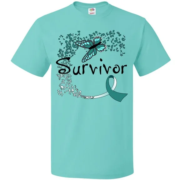 ANUNSHIRT Cervical Cancer Survivor- Butterfly Ribbon T-Shirt Awareness Chemo Unisex S-5XL Hot Trending Shirt, Vintage Birthday Gift