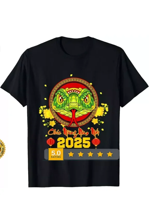 Chuc Mung Nam Moi Xuan At Ty 2025 Snake Tet Holiday T-Shirt Unisex Us Size Unisex S-5XL Hot Trending Shirt, Vintage Birthday Gift