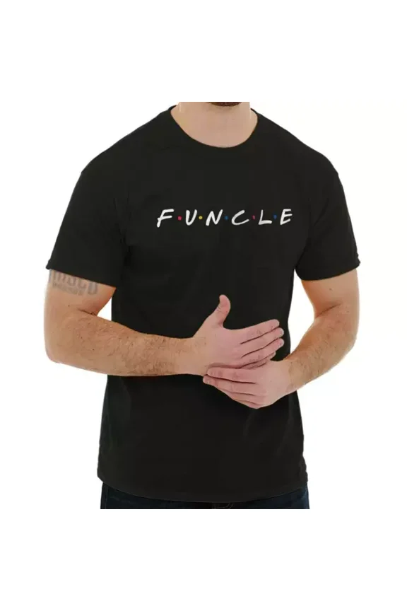 Cool Best Funcle Fun Uncle Funny Family Pun Mens Casual Crewneck T Shirt Unisex S-5XL Hot Trending Shirt, Vintage Birthday Gift