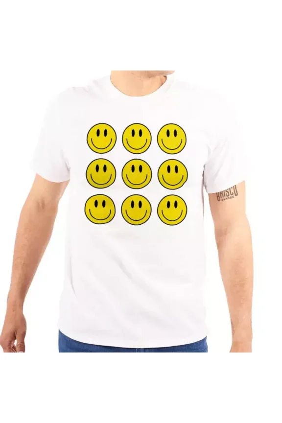 Cool Positive Punk Happy Face Smile Emoticon Womens Or Mens Crewneck T Shirt Unisex S-5XL Hot Trending Shirt, Vintage Birthday Gift
