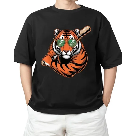 ANUNSHIRT Cool Tiger Baseball Funny Sports Animal T-Shirt Unisex S-5XL Hot Trending Shirt, Vintage Birthday Gift