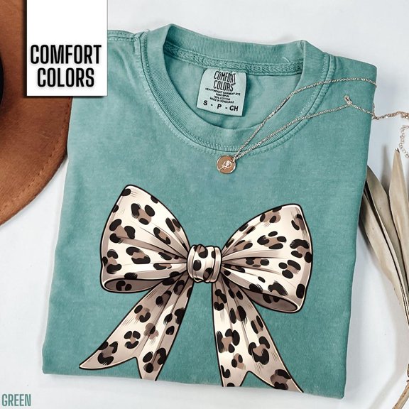 ANUNSHIRT Coquette Bow Shirt Leo.Pard Print Bow Tshirt Coquette T-Shirt T Shirt Trendy Womens Shirts Cute Cheetah Bow Tee Gift Unisex S-5XL Hot Trending Shirt, Vintage Birthday Gift