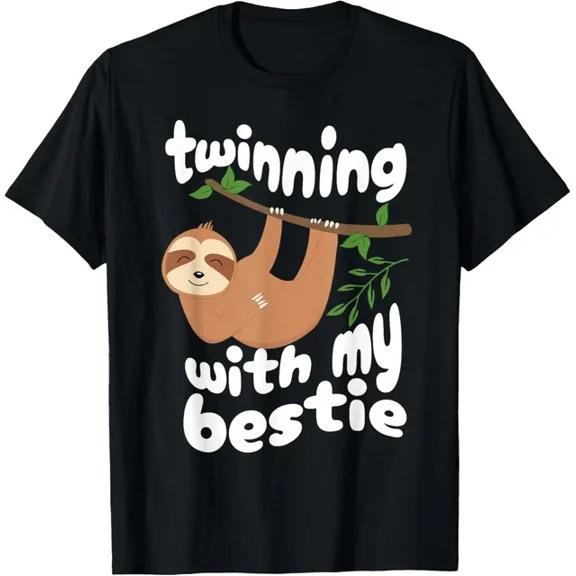 ANUNSHIRT Cute Twinning Sloth Bestie Spirit Week Twin Day Best Friend T-Shirt Unisex S-5XL Hot Trending Shirt, Vintage Birthday Gift