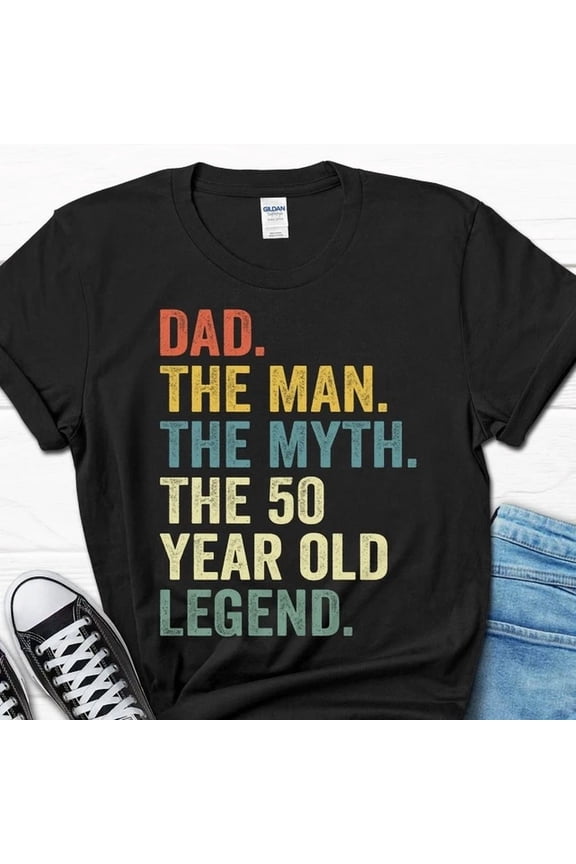 Dad The Man The Myth The 50 Year Old Legend Gift, 50Th Birthday Men'S Shirt, Unisex S-5XL Hot Trending Shirt, Vintage Birthday Gift