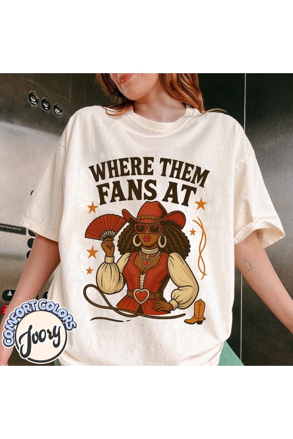 Where Them Fans At Boots On The Ground Black Cowgirl Cowboy T-Shirt, Trail Ride Rodeo Apparel, Tiktok Dance,Southern Cowgirl Unisex S-5XL Hot Trending Shirt, Vintage Birthday Gift