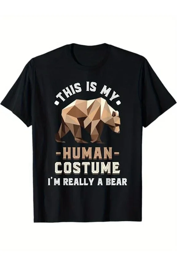 Funny Animal This Is My Human Im Really A Bear Theme Men And Women Unisex S-5XL Hot Trending Shirt, Vintage Birthday Gift