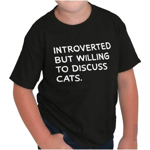 ANUNSHIRT Funny Introvert But Willing To Discuss Cats Crewneck T Shirt Unisex S-5XL Hot Trending Shirt, Vintage Birthday Gift