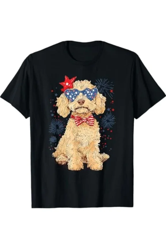 Goldendoodle 4Th Of July Patriotic Golden Doodle Dog Women T-Shirt Unisex S-5XL Hot Trending Shirt, Vintage Birthday Gift