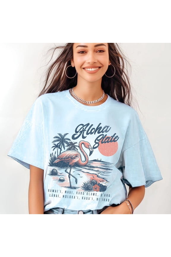 Hawaii Shirt, Aloha State Shirt, Trendy Summer Tees, Retro Summer Shirt, Hawaiian Shirt, Beach Tee, Beach Lover Gifted Unisex S-5XL Hot Trending Shirt, Vintage Birthday Gift