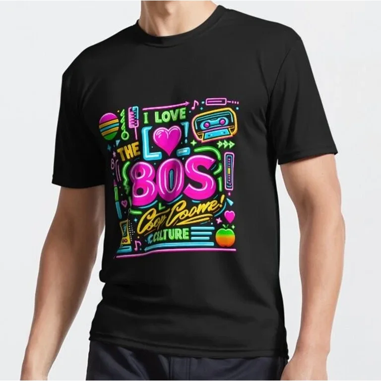 ANUNSHIRT I Love The 80S! Cool Neon Pop Culture Funny T-Shirt