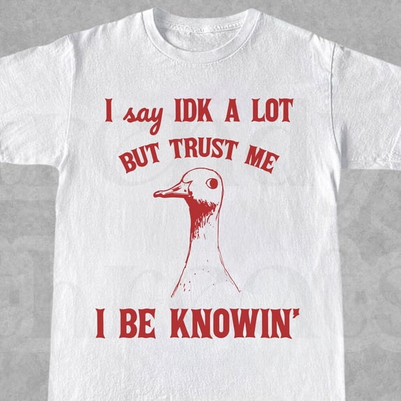 ANUNSHIRT I Say Idk A Lot But Trust Me I Be Knowin' Funny Goose Sayings T-Shirt Hand Drawn Goose Tee Unisex Shirt Funny Gift Unisex S-5XL Hot Trending Shirt, Vintage Birthday Gift