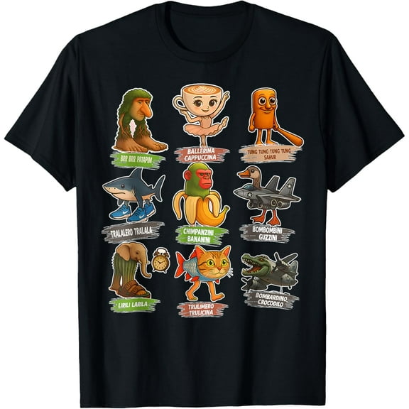 ANUNSHIRT Italian Brainrot Funny All Brainrot Animals T-Shirt Unisex S-5XL Hot Trending Shirt, Vintage Birthday Gift