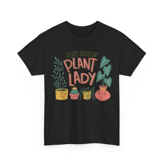 ANUNSHIRT Jesus Praising Plant Lady Shirt, Christian Jesus Lovers Plant T-Shirt Unisex S-5XL Hot Trending Shirt, Vintage Birthday Gift