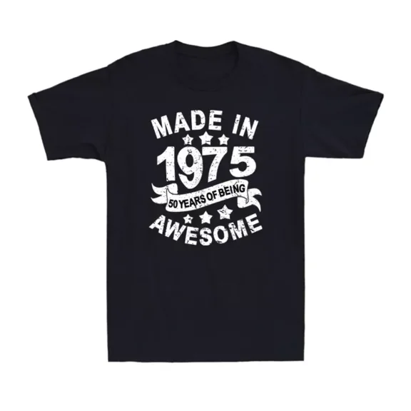 ANUNSHIRT Made In 1975 50 Years Of Being Awesome Vintage 50th Birthday Gift T-Shirt Unisex S-5XL Hot Trending Shirt, Vintage Birthday Gift