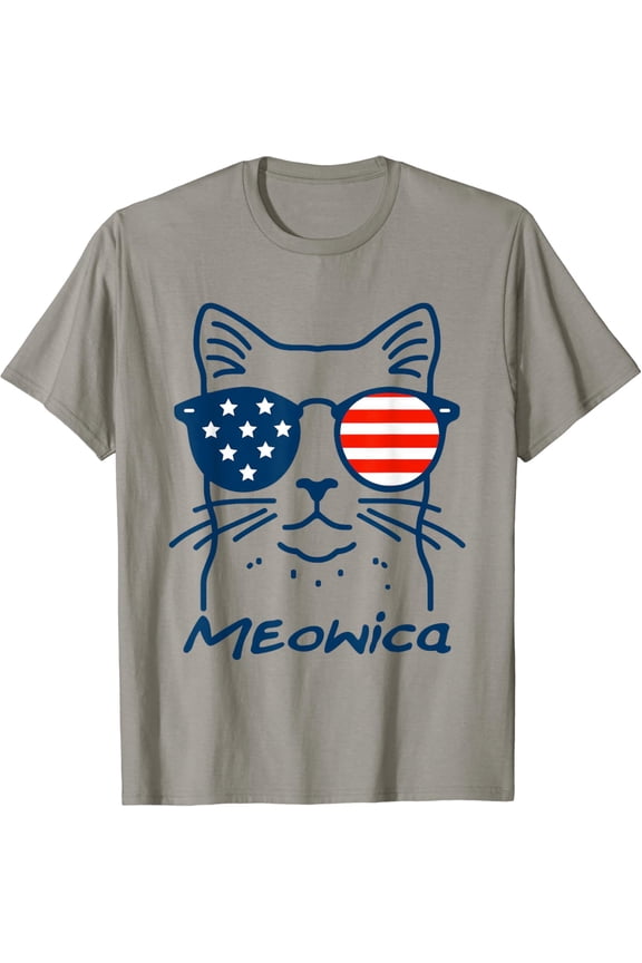 Meowica Usa 'Merica Cat 4Th Of July Funny Patriotic T-Shirt Unisex S-5XL Hot Trending Shirt, Vintage Birthday Gift