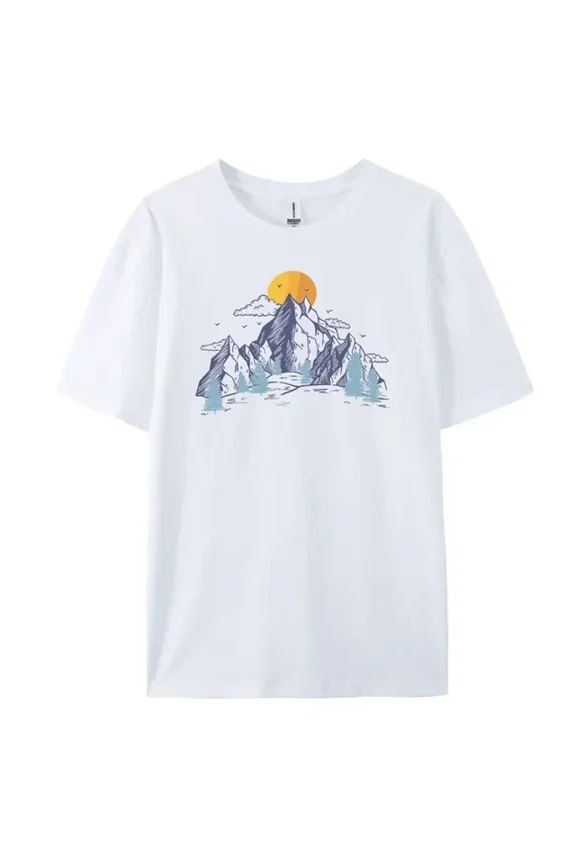 Mountain Men's Casual Short-sleeved with Fashion Unisex S-5XL Hot Trending Shirt, Vintage Birthday Gift