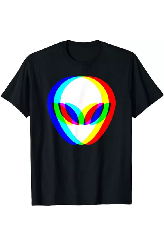 New! Alien Head Trippy Techno Rave Edm Music Festival Gift T-Shirt Unisex S-5XL Hot Trending Shirt, Vintage Birthday Gift
