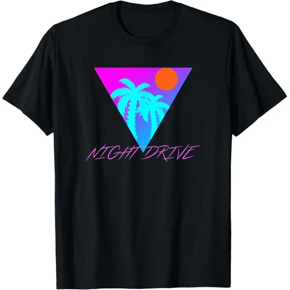 ANUNSHIRT Night Drive 80S Synthwave Synth Retro Festival Edm Music T-Shirt Unisex S-5XL Hot Trending Shirt, Vintage Birthday Gift