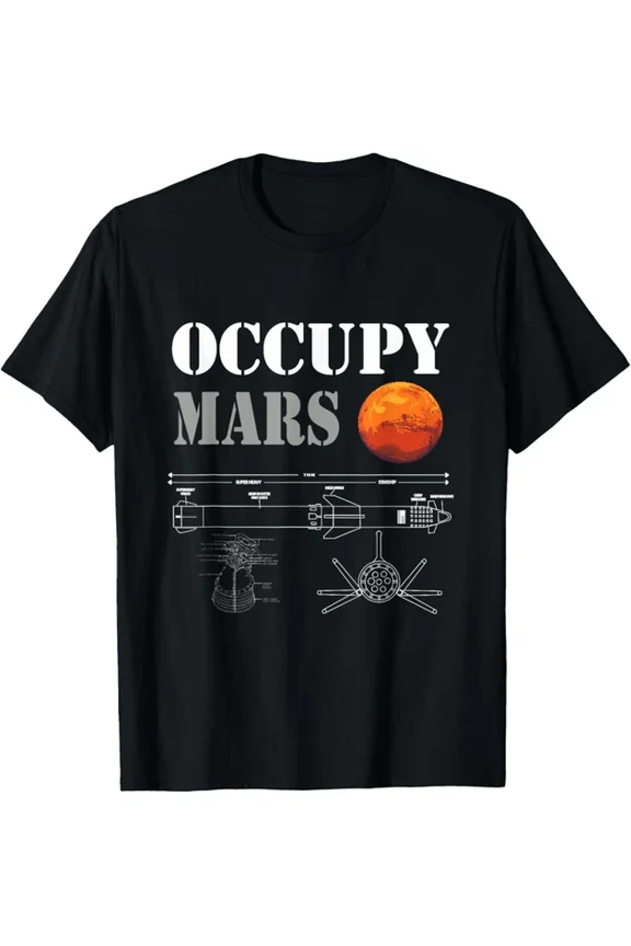 Occupy Mars Starship Rocket T-Shirt Unisex S-5XL Hot Trending Shirt, Vintage Birthday Gift