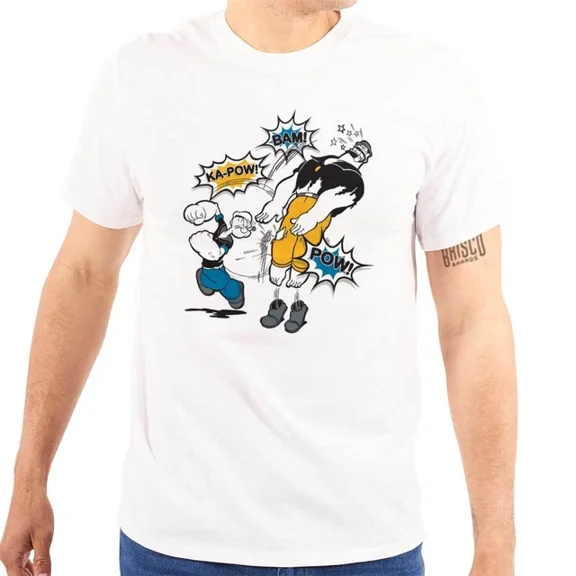 ANUNSHIRT Popeye And Bluto Punch Bam Ka-Pow Cartoon Womens Or Mens Crewneck T Shirt Unisex S-5XL Hot Trending Shirt, Vintage Birthday Gift