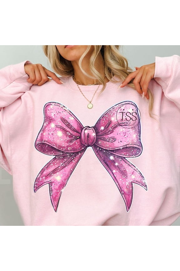 Preppy Pink Bows Shirt Trendy Bow Shirt Faux Glitter Shirt Girly Bow Shirt Bows Shirt Download Shirt preppy Shirt Unisex S-5XL Hot Trending Shirt, Vintage Birthday Gift