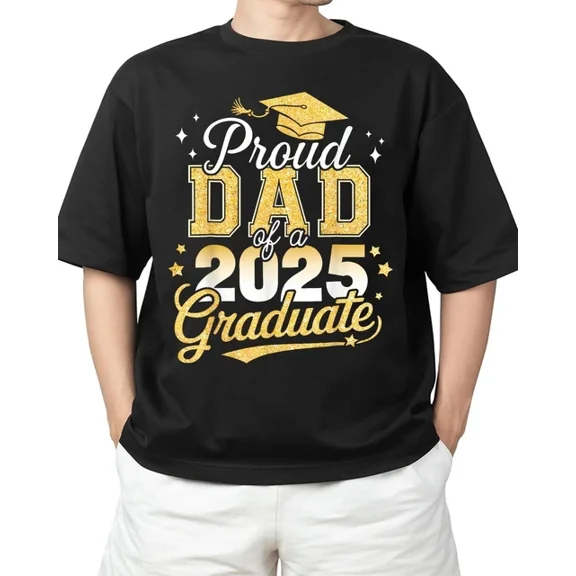 ANUNSHIRT Proud Dad Of A Class Of 2025 Graduate Senior Graduation T-Shirt Unisex S-5XL Hot Trending Shirt, Vintage Birthday Gift