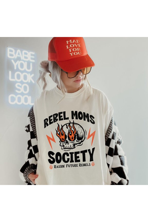 Rebel Moms Society Graphic Tee, Distressed Mom Life Shirt, Motherhood Shirt, Trendy Mothers Day Gift, Momma Clothing, Feral Moms Club Tee Unisex S-5XL Hot Trending Shirt