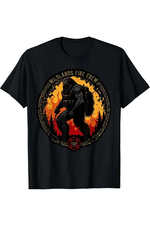 Retro Bigfoot Wildland Firefighter Sasquatch Fireman Gifts Tee Unisex S-5XL Hot Trending Shirt, Vintage Birthday Gift